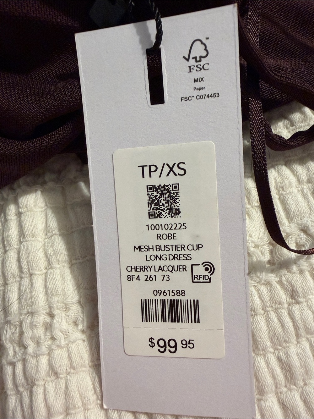 NWT Dynamite Ruched Spaghetti-Strap Midi Dress in Dark Brown - Picture 7 of 7